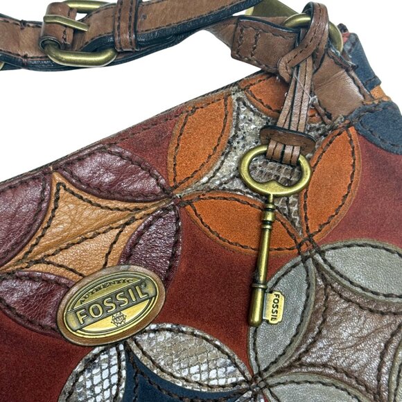 Rare Fossil Multicolour Patchwork Leather Hobo Bag – Excellent Condition - Picture 4 of 15